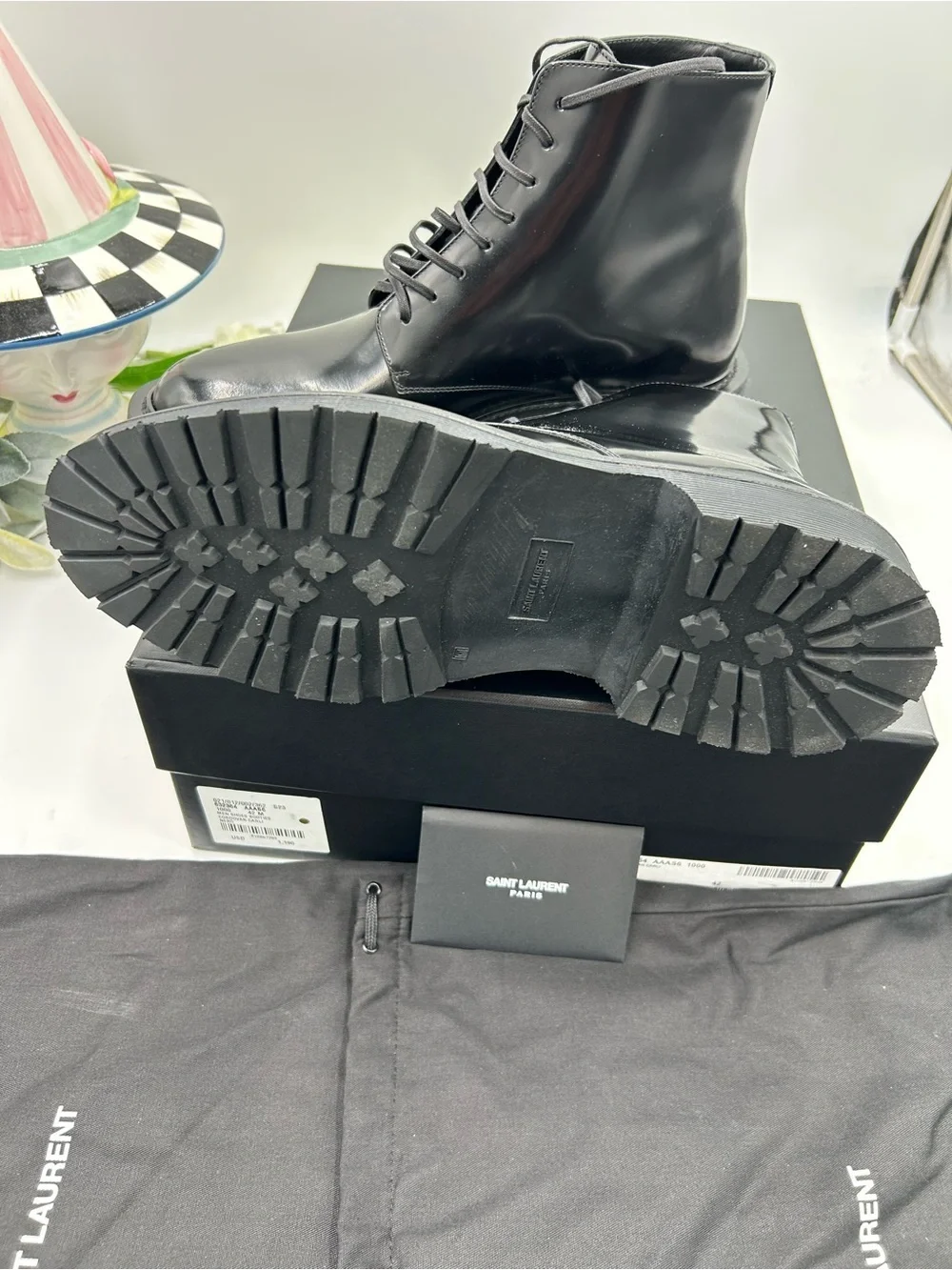 Men's Saint Laurent combat boots size 42 made in Italy NWT